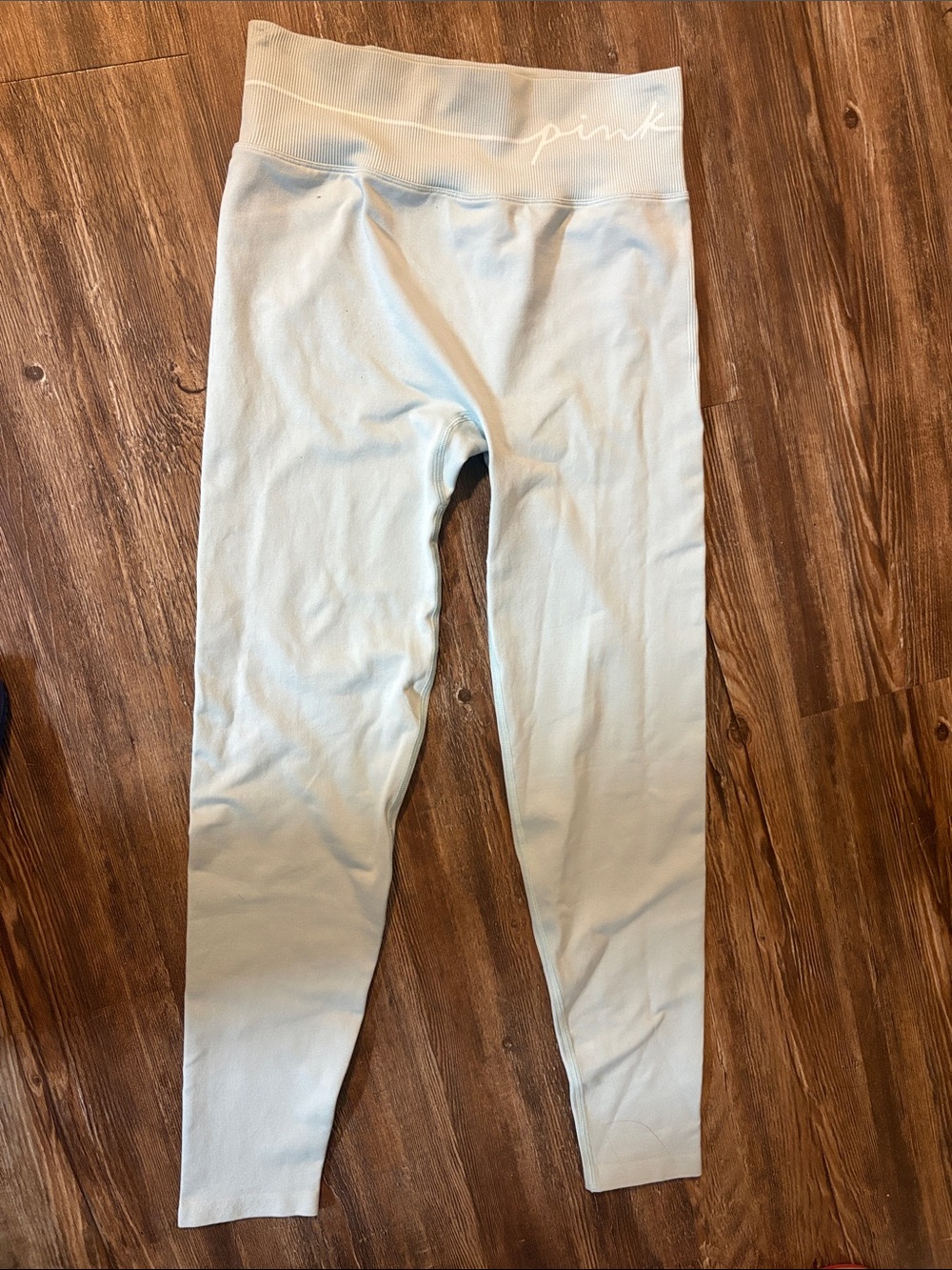 PINK Victoria's Secret Light Blue Seamless Leggings with pocket on inside